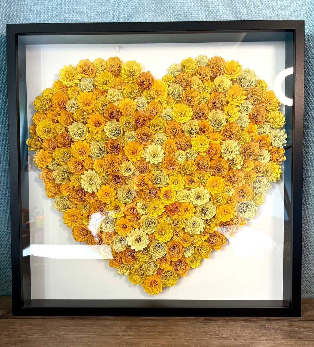 Duża Czarna Rama z ręcznie robionymi kwiatami, personalizacja gratis